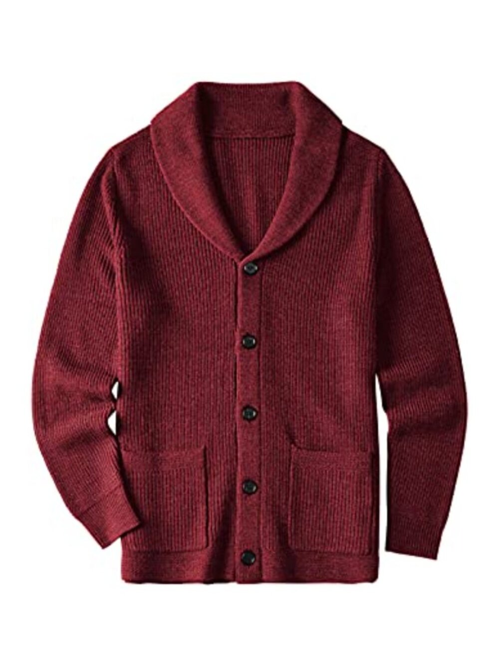 Mens Merino Wool Cable Knit Shawl Collar Cardigan Sweater Button Up
